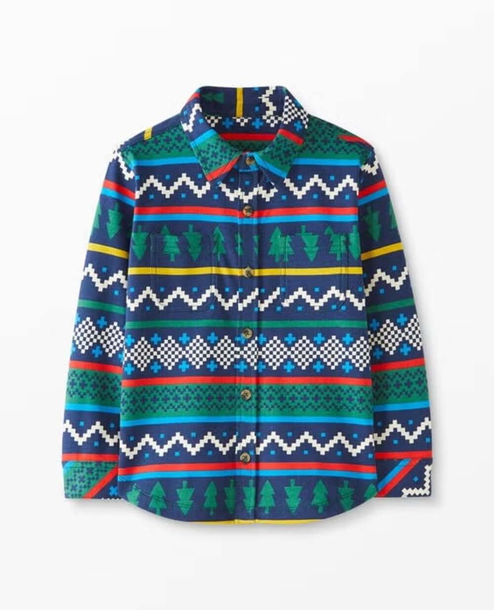 Hanna Andersson Button Down In French Terry Winter Solstice Size 3T